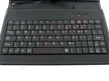 Funda para tablets de 7 pulgadas negra con teclado incorporado